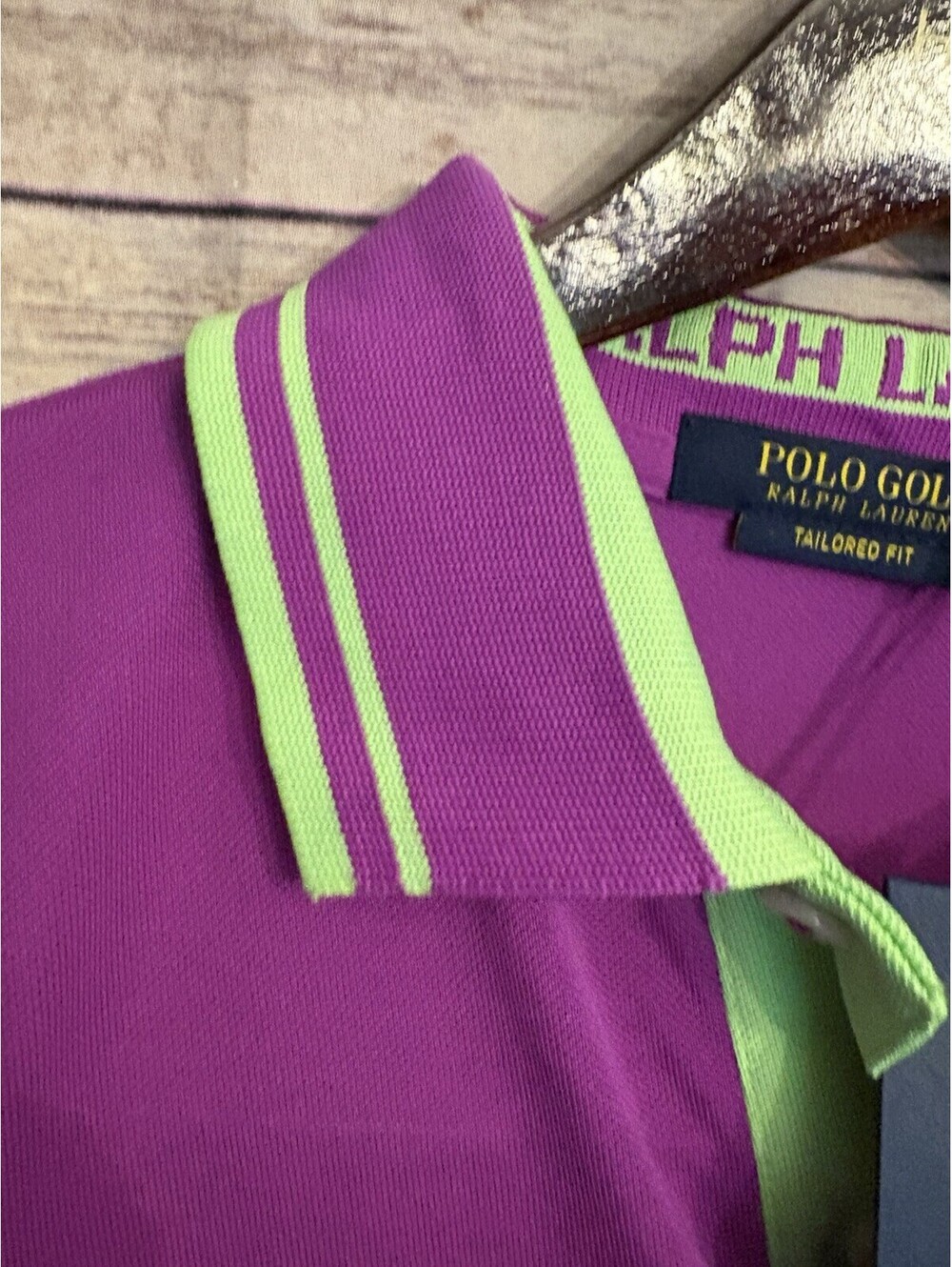 Ralph Lauren Top Small Purple Green Stripe Polo Shirt Preppy Classic Golf NWT - Picture 4 of 7